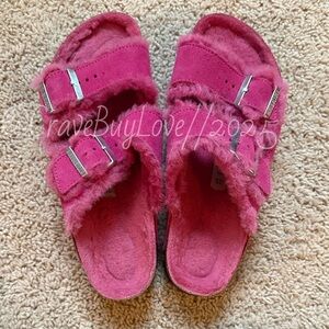 BIRKENSTOCK SHEARLING ARIZONA PINK WOMENS SIZE 40/9 NARROW VGC